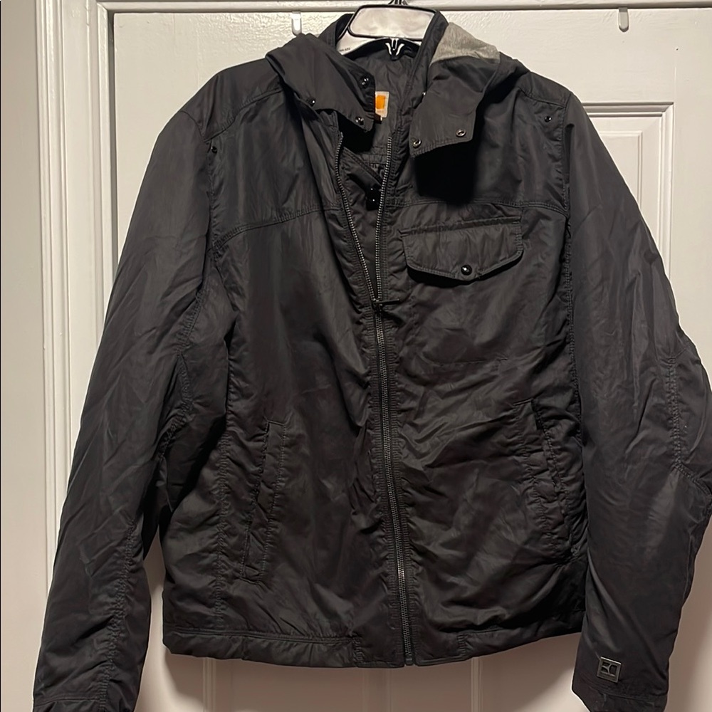 HUGO Men's Black Hooded Jacket